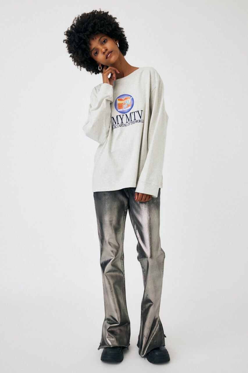 MOUSSY「FOIL PRINT SLIM FLARE」|デニム|