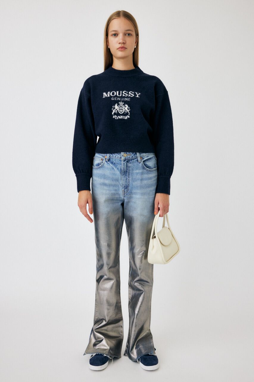 MOUSSY「FOIL PRINT SLIM FLARE」|デニム|