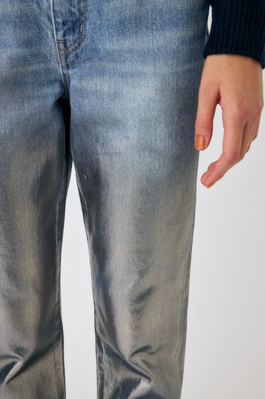 MOUSSY「FOIL PRINT SLIM FLARE」|デニム|