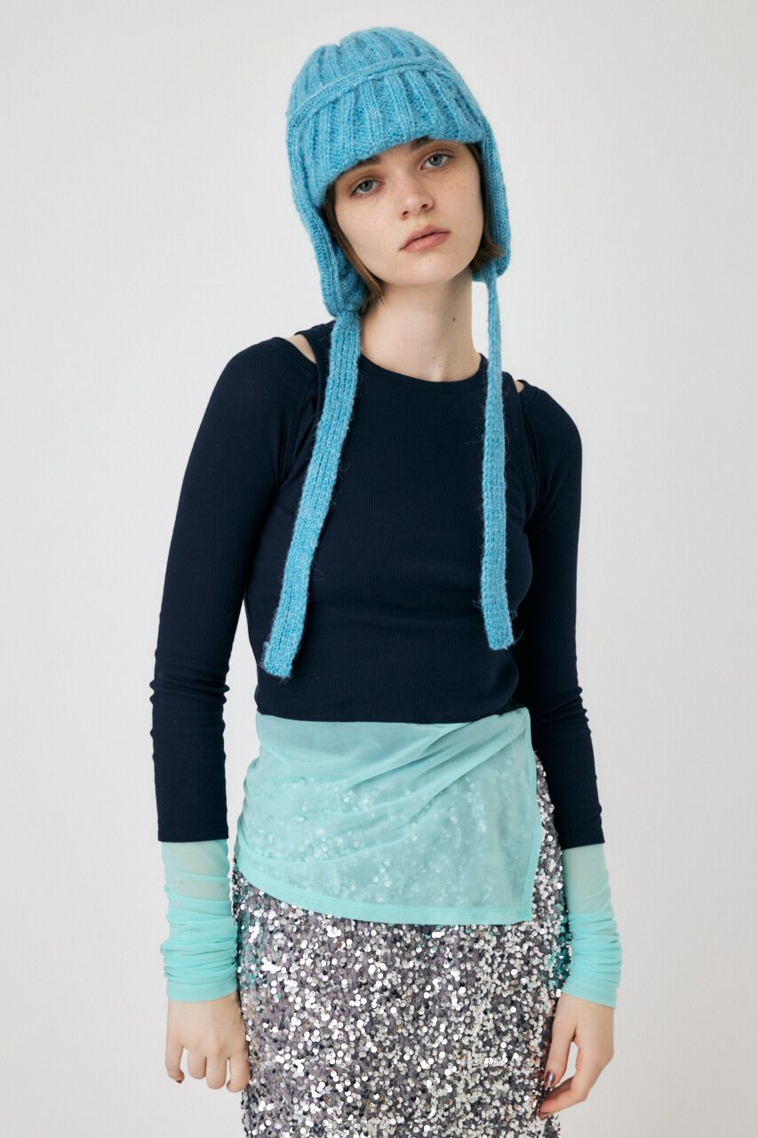 MOUSSY「COLOR BLOCK DOUBLE LAYER LSTシャツ」|Tシャツ・カットソー|NVY