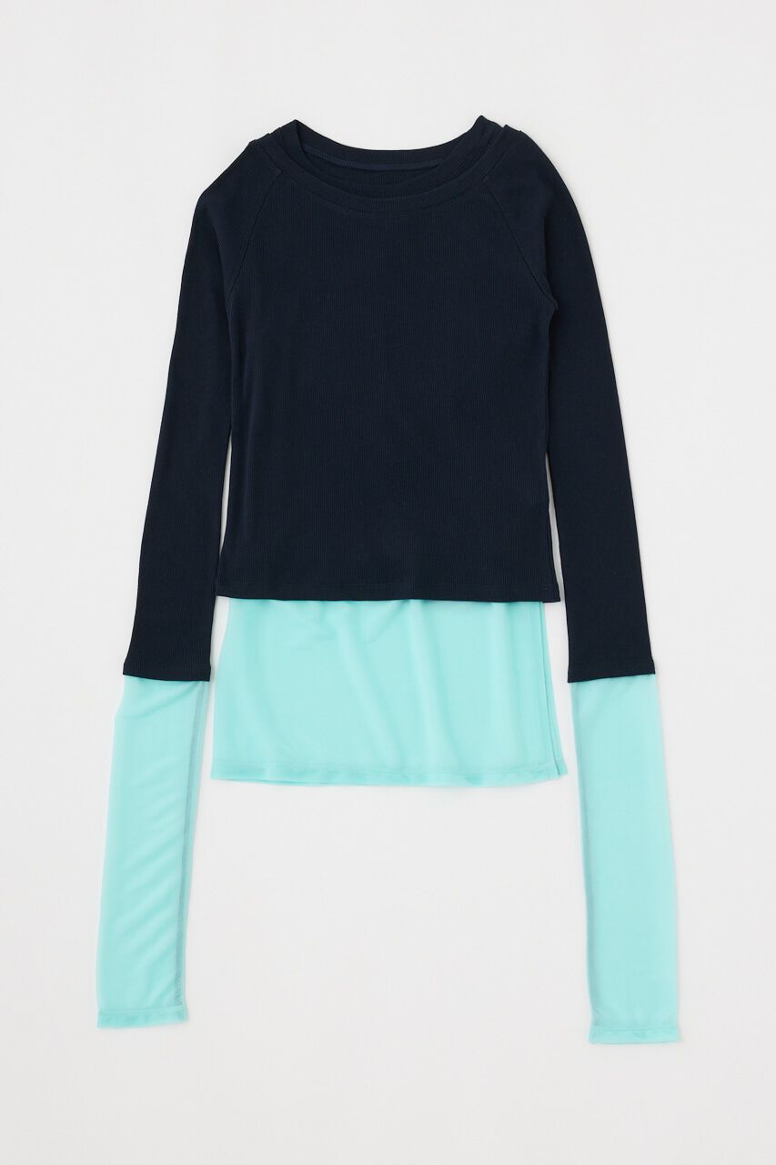 MOUSSY「COLOR BLOCK DOUBLE LAYER LSTシャツ」|Tシャツ・カットソー|