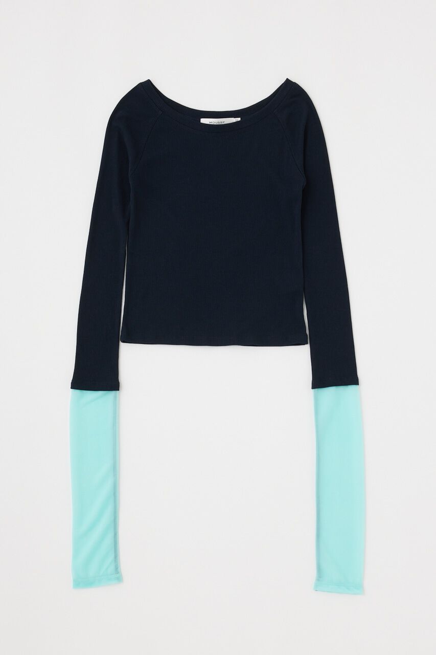 MOUSSY「COLOR BLOCK DOUBLE LAYER LSTシャツ」|Tシャツ・カットソー|