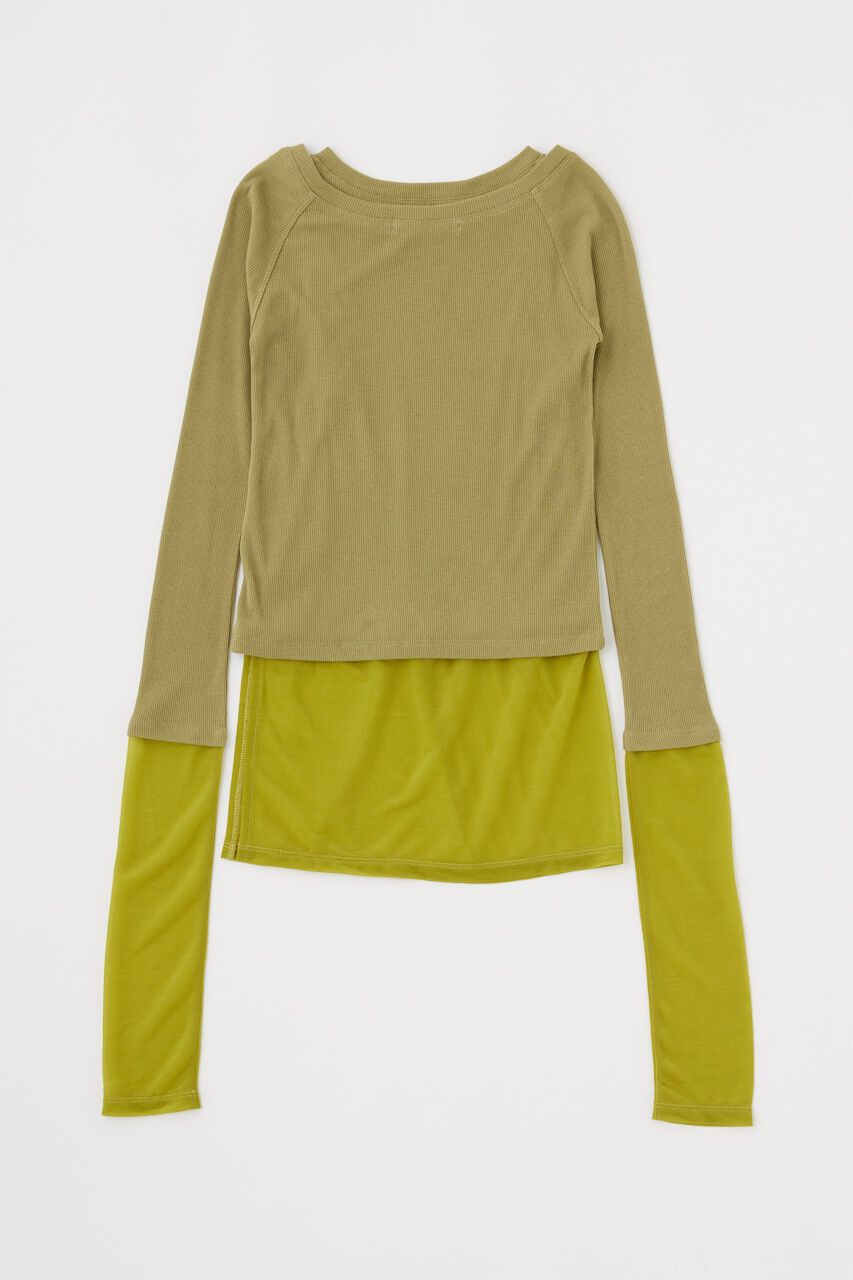 MOUSSY「COLOR BLOCK DOUBLE LAYER LSTシャツ」|Tシャツ・カットソー|