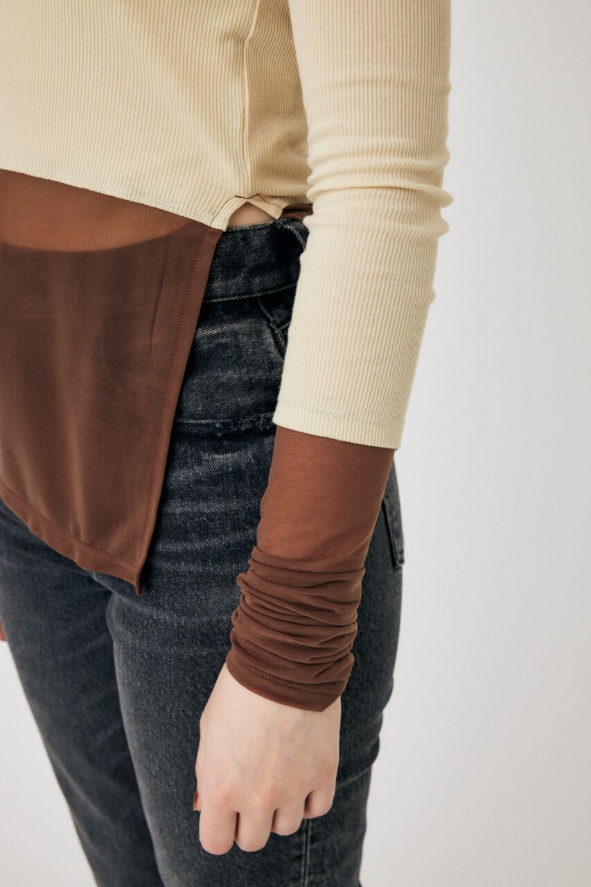MOUSSY「COLOR BLOCK DOUBLE LAYER LSTシャツ」|Tシャツ・カットソー|