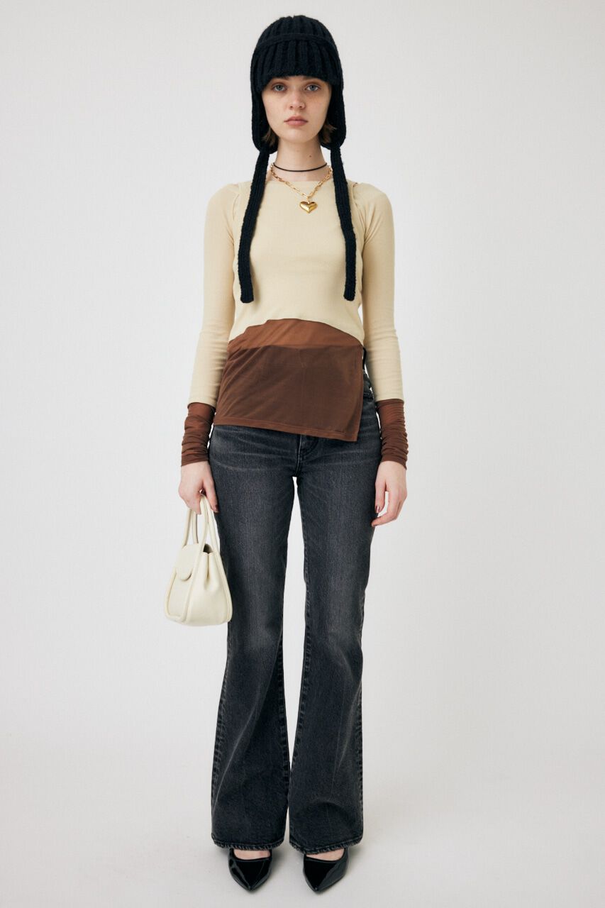 MOUSSY「COLOR BLOCK DOUBLE LAYER LSTシャツ」|Tシャツ・カットソー|