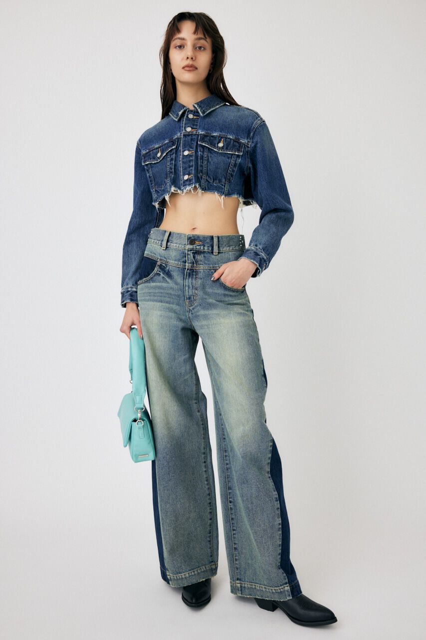 MOUSSY「RAW EDGE SHORT DENIM ジャケット」|デニムジャケット|