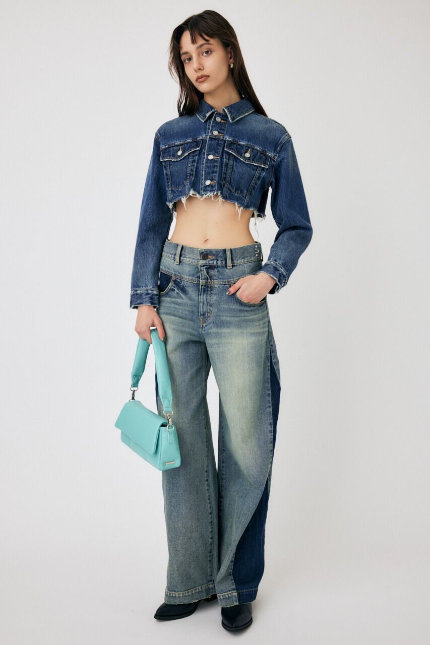 MOUSSY「RAW EDGE SHORT DENIM ジャケット」|デニムジャケット|