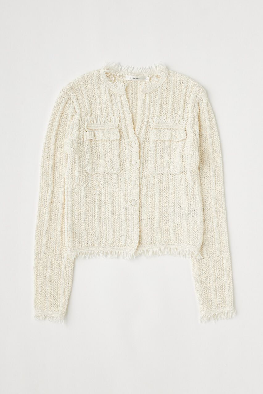 MOUSSY「FRINGE KNIT カーディガン」|カーディガン|
