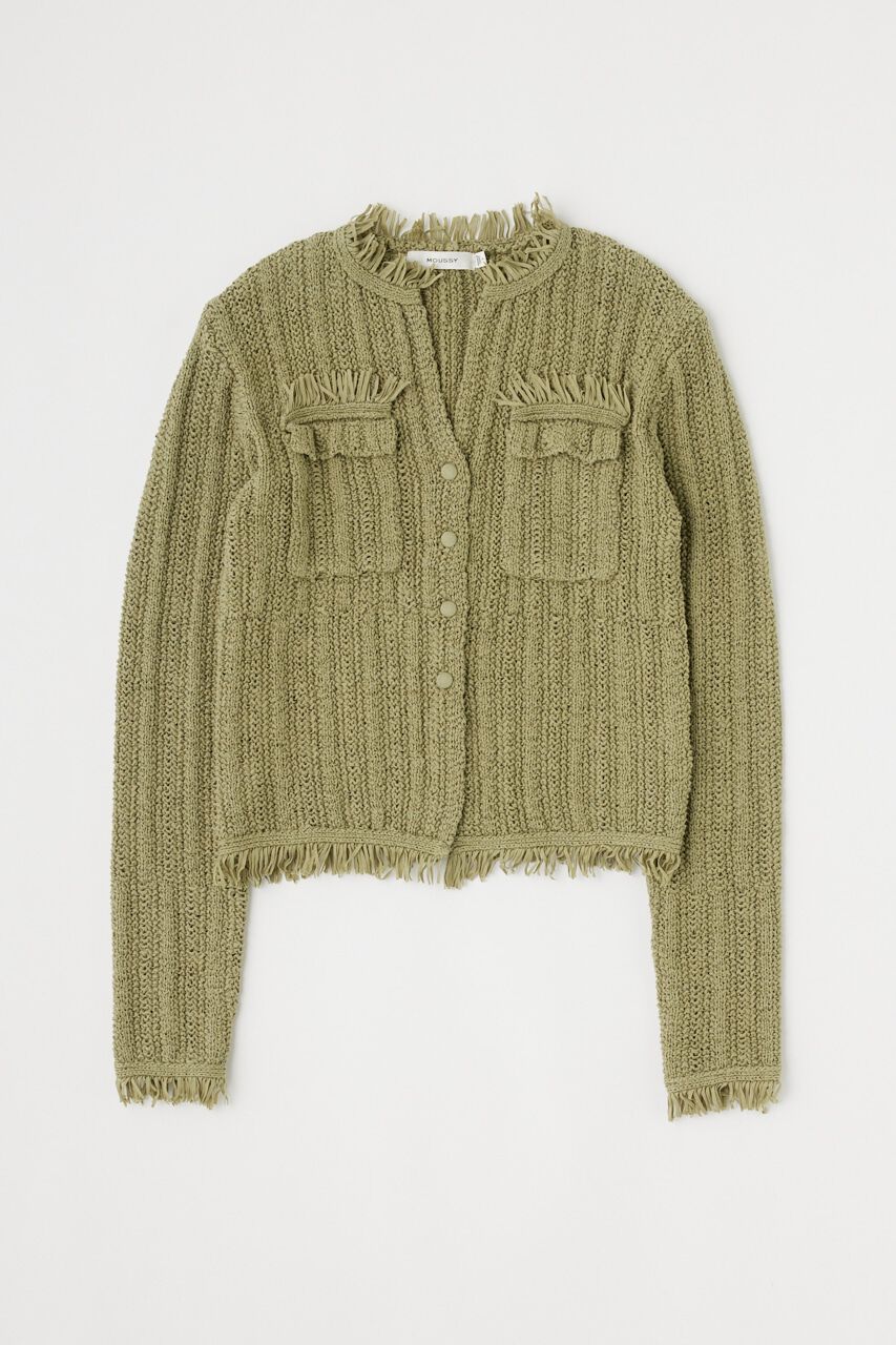 MOUSSY「FRINGE KNIT カーディガン」|カーディガン|