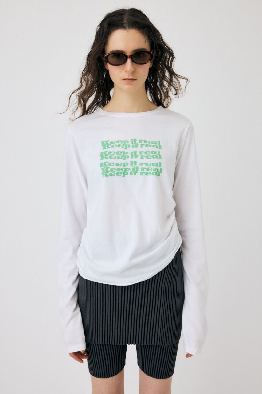 MOUSSY「SIDE GATHER LS Tシャツ」|Tシャツ・カットソー|
