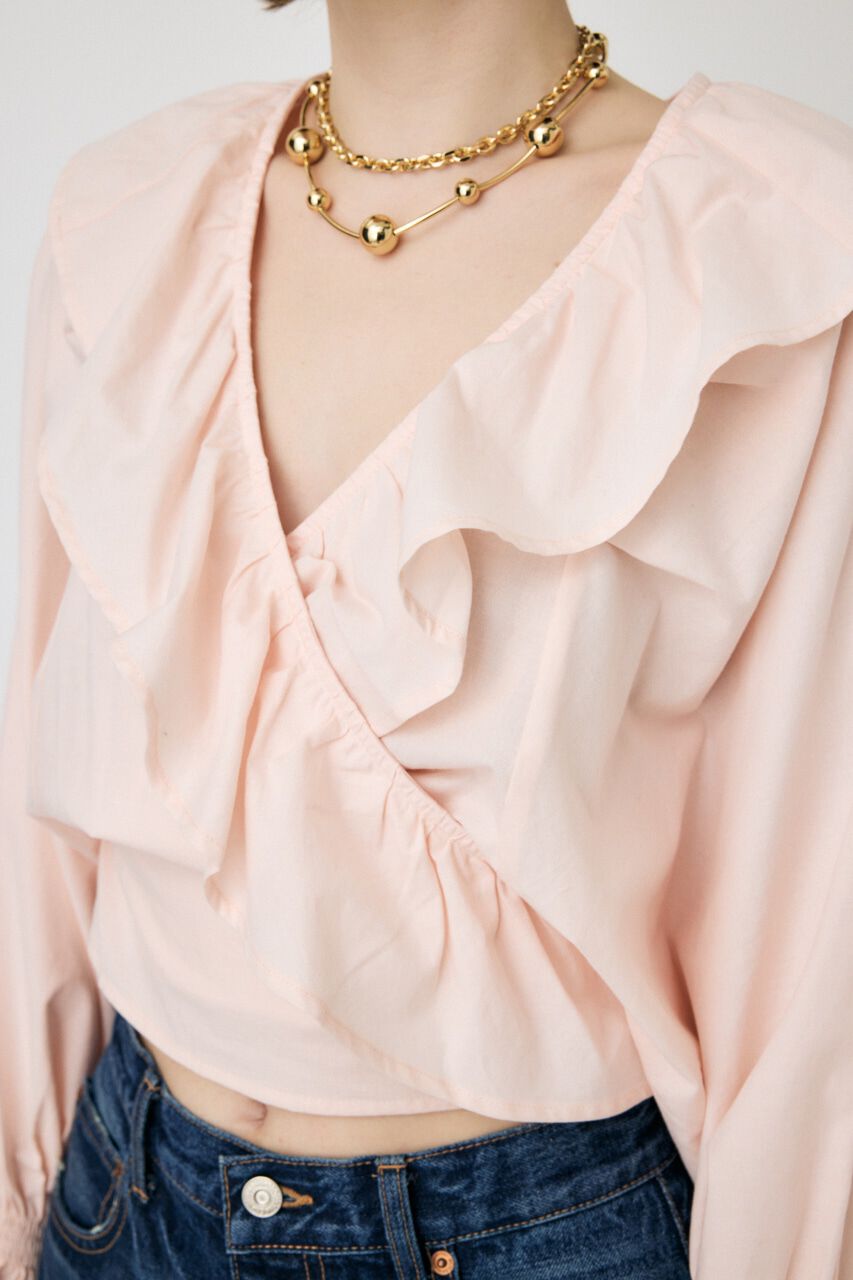 MOUSSY「VOLUME SLEEVE RUFFLE トップス」|シャツ・ブラウス|