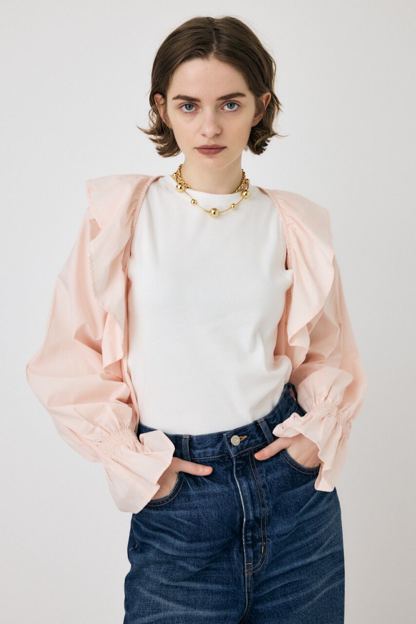 MOUSSY「VOLUME SLEEVE RUFFLE トップス」|シャツ・ブラウス|