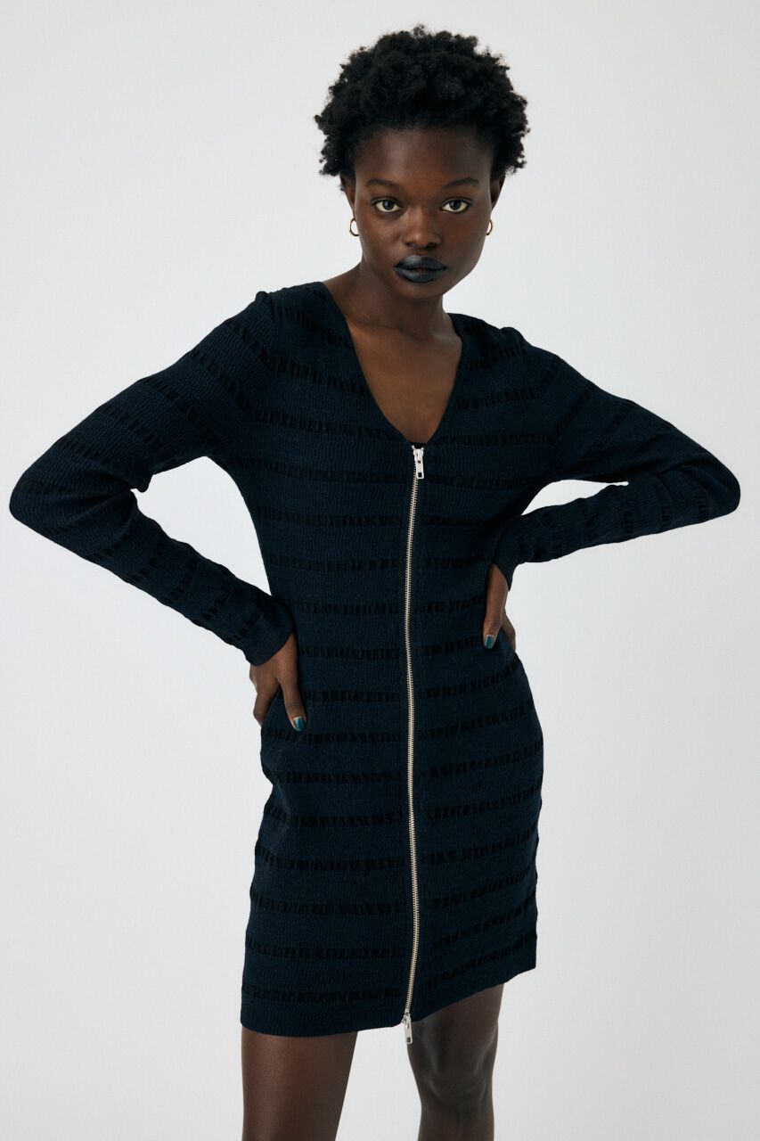 MOUSSY「OPEN STITCH KNIT MINI ドレス」|ワンピース|