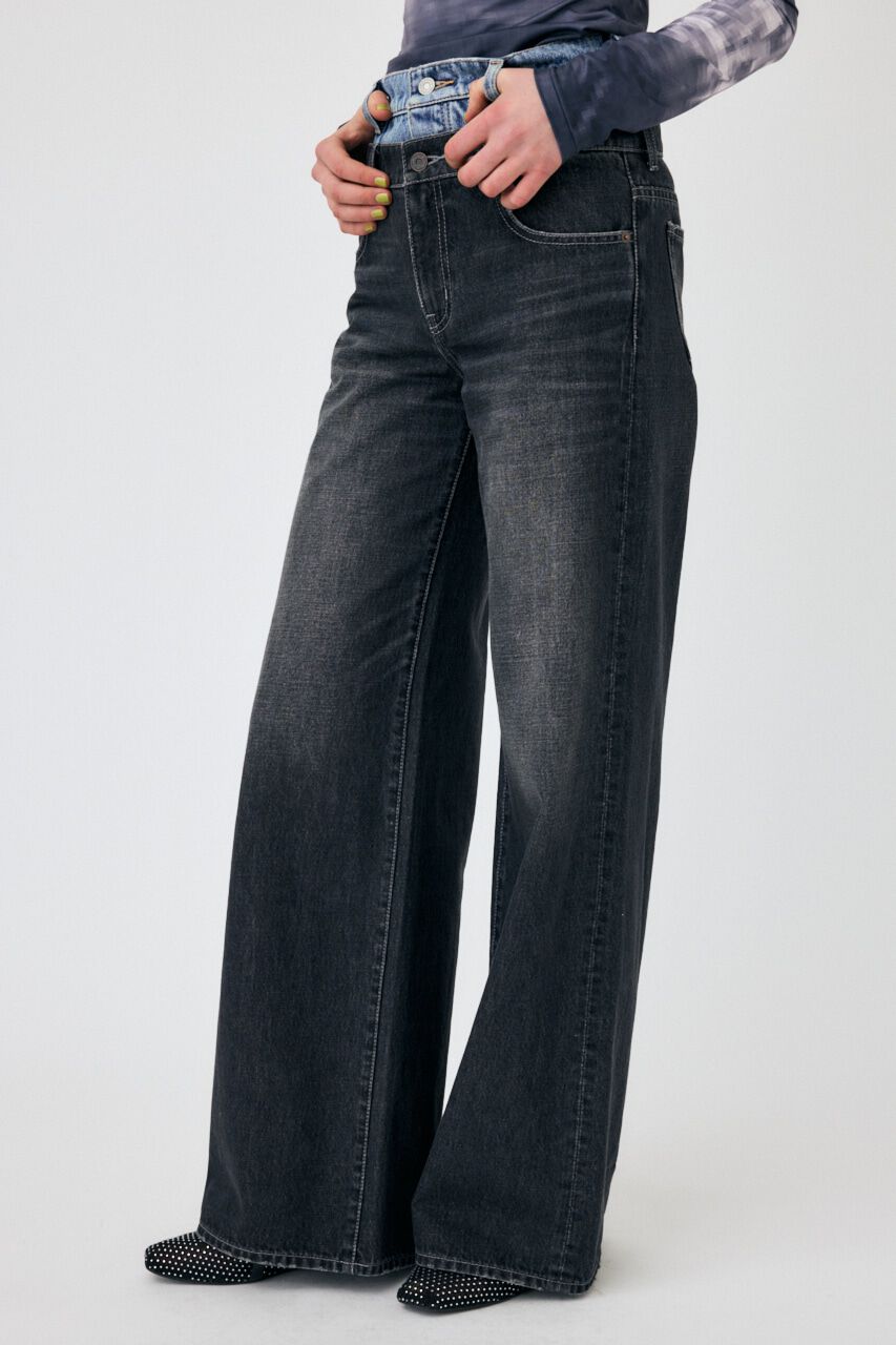 MOUSSY「W WAIST WIDE LEG STRAIGHT」|デニム|