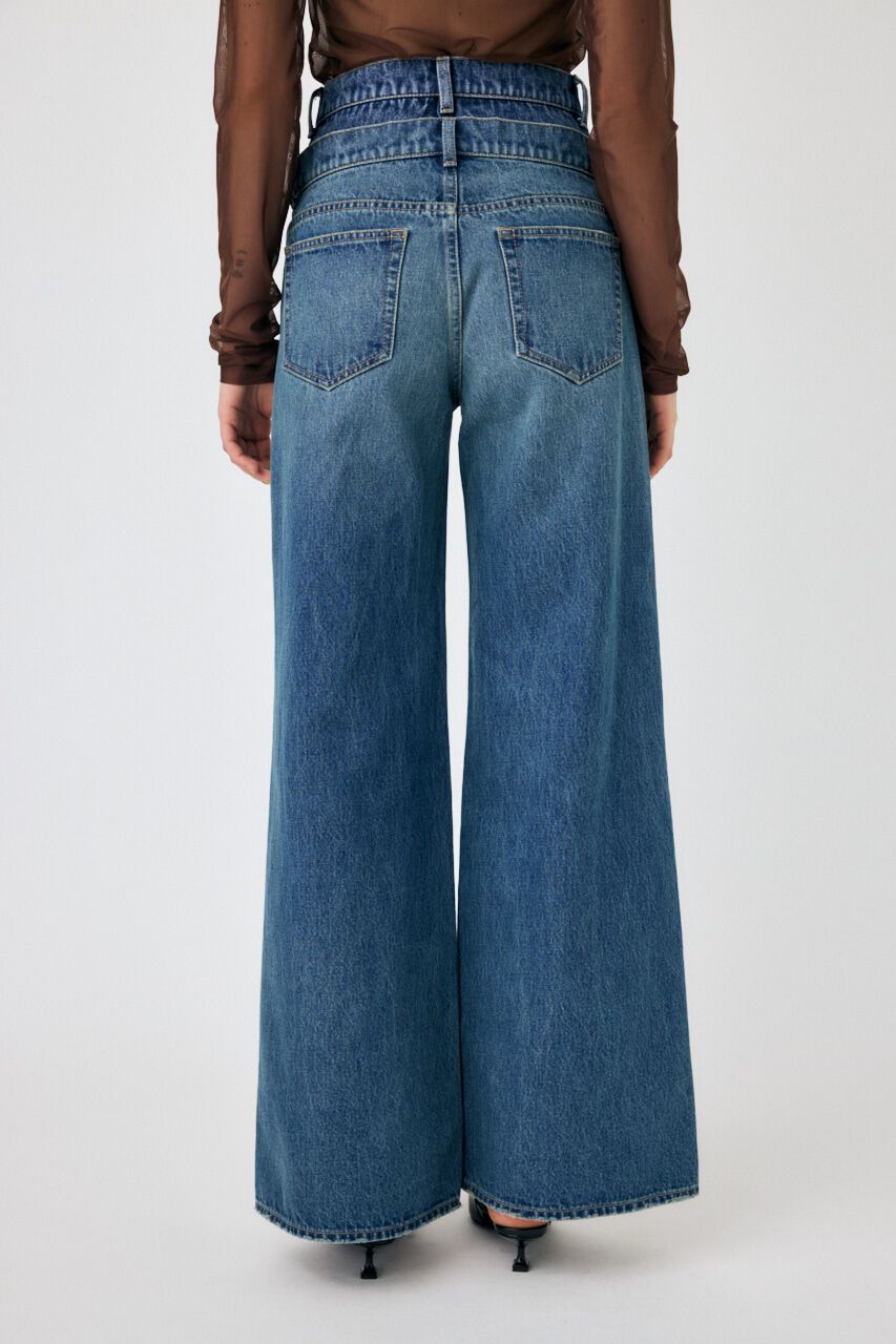 MOUSSY「W WAIST WIDE LEG STRAIGHT」|デニム|