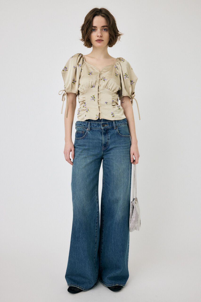 MOUSSY「W WAIST WIDE LEG STRAIGHT」|デニム|