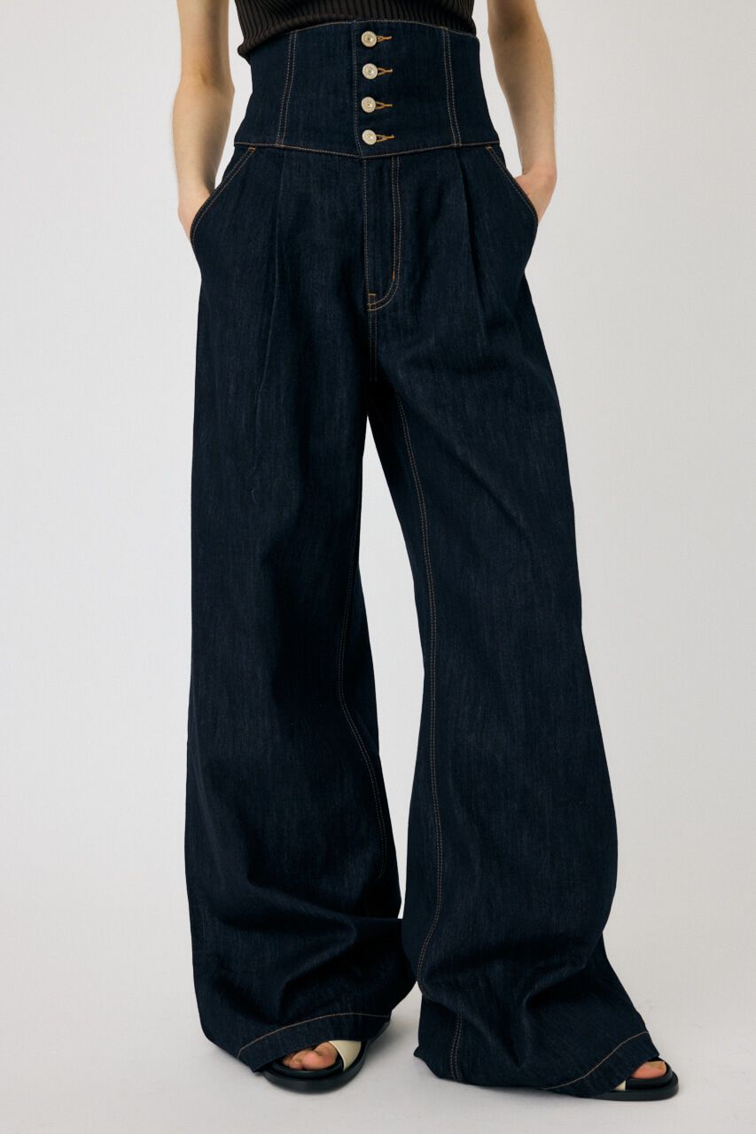 MOUSSY「CORSET DESIGN BAGGY」|デニム|