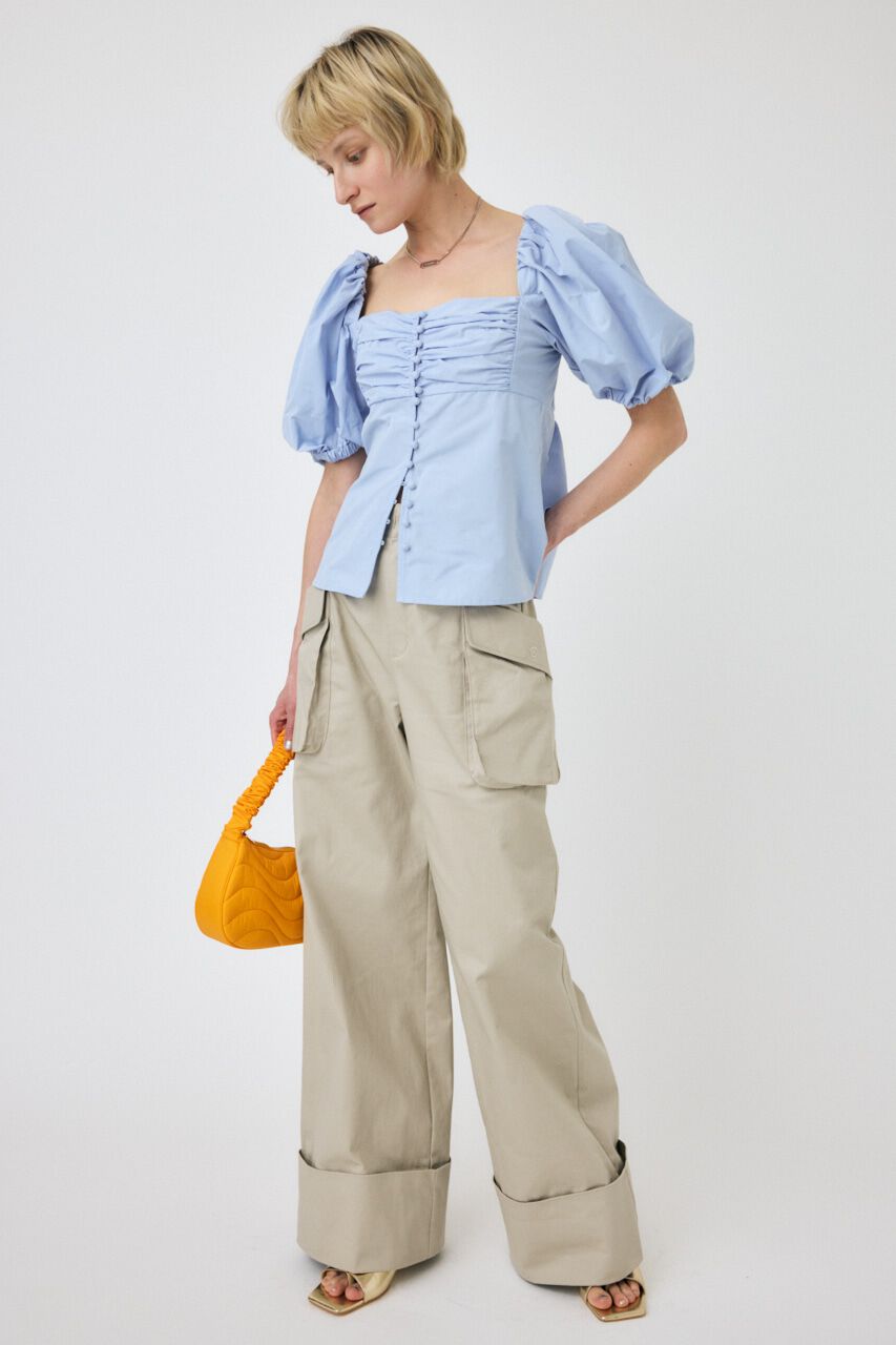 MOUSSY「OPEN NECK GATHER ブラウス」|シャツ・ブラウス|