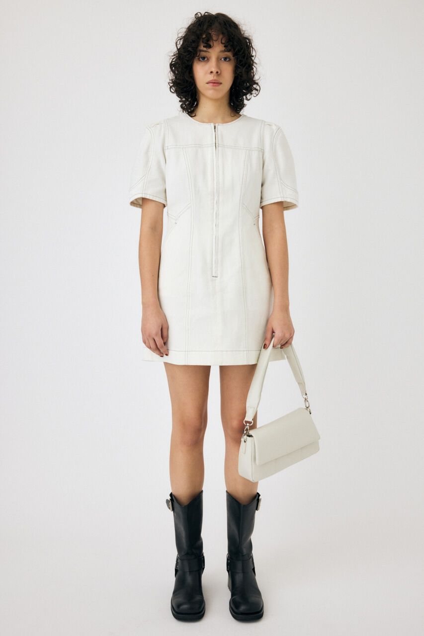 MOUSSY「FRONT ZIP MINI ドレス」|ワンピース|
