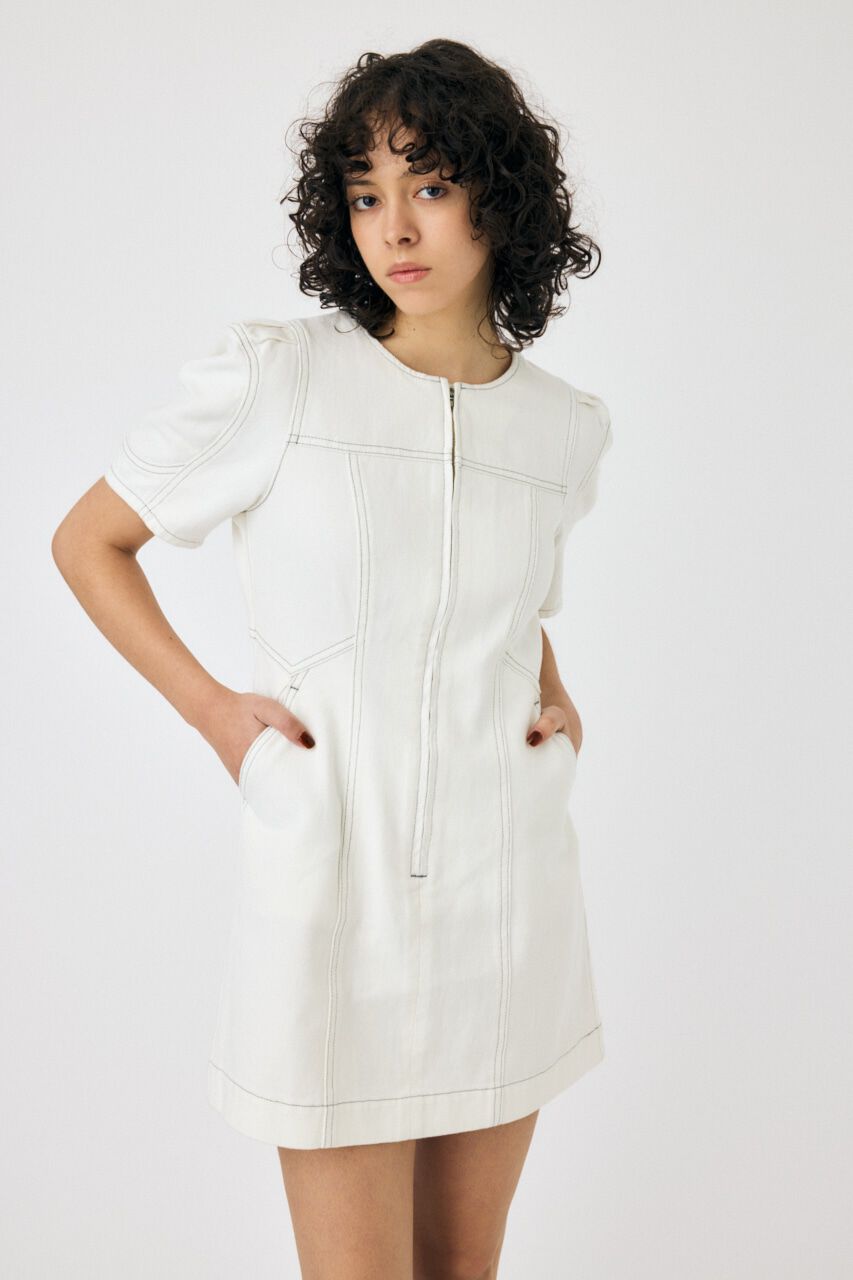 MOUSSY「FRONT ZIP MINI ドレス」|ワンピース|