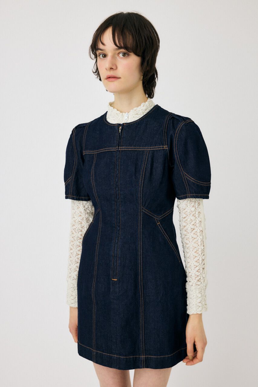 MOUSSY「FRONT ZIP MINI ドレス」|ワンピース|