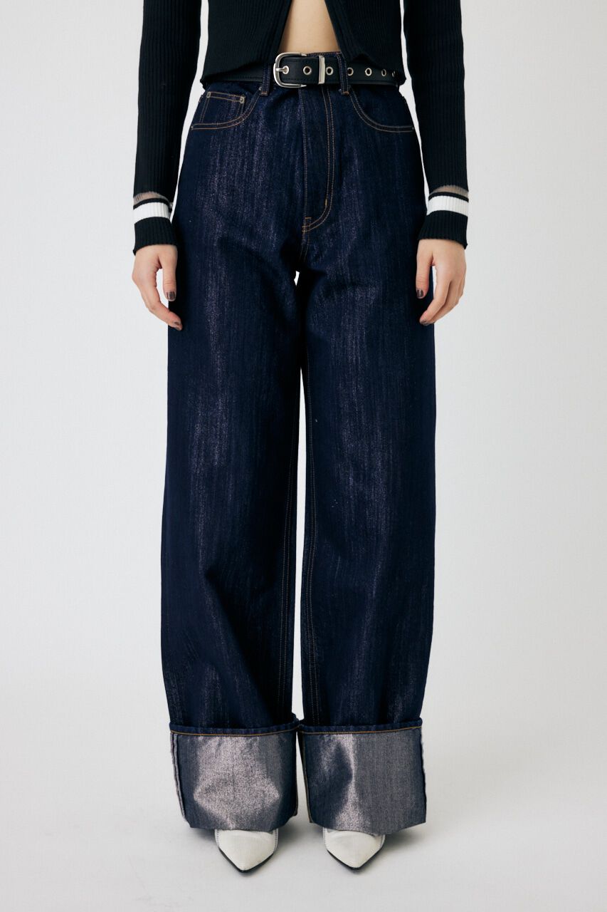 MOUSSY「GLITTER DENIM WIDE STRAIGHT」|デニム|