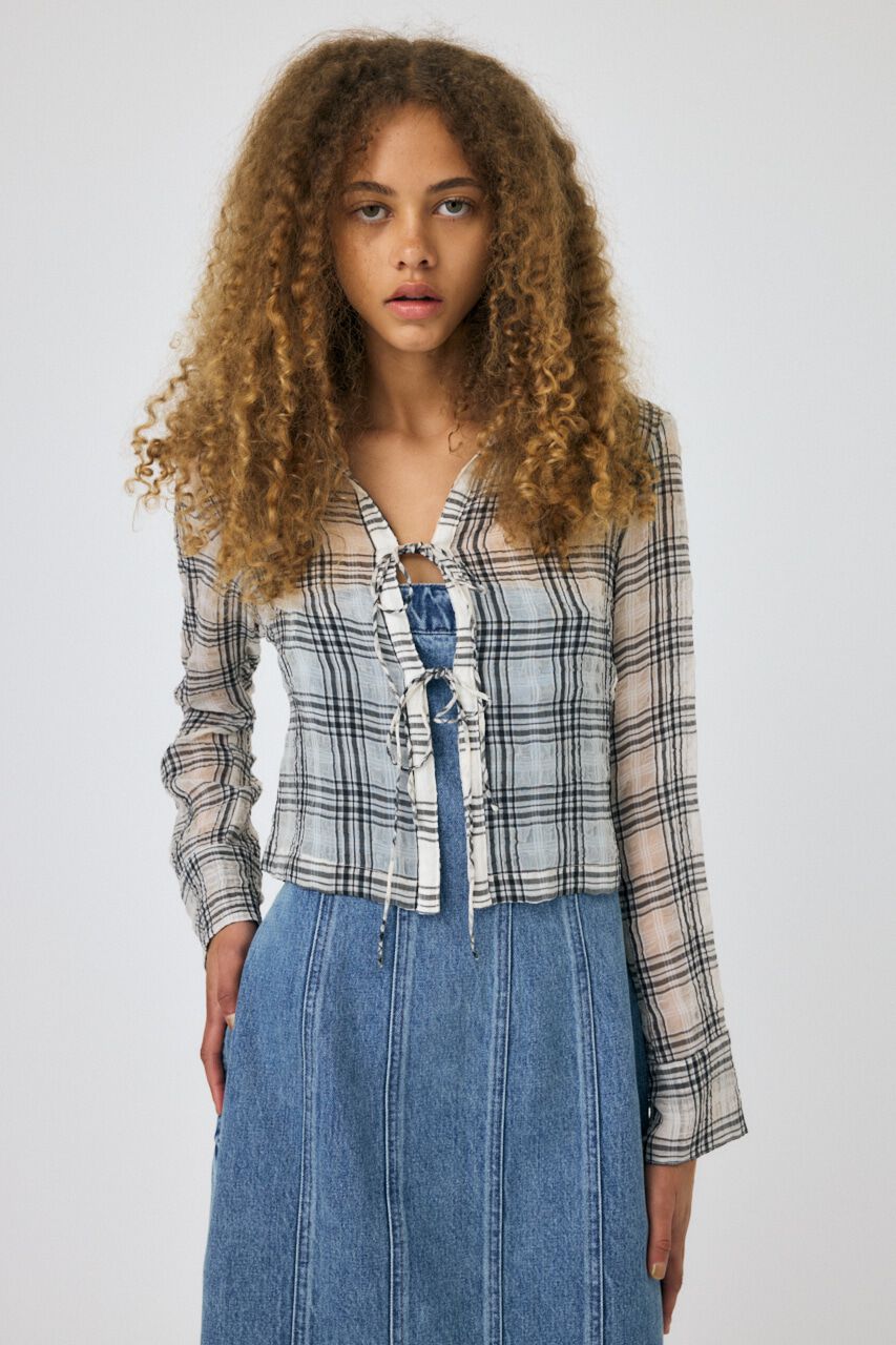 MOUSSY「FRONT TIED CHECK シャツ」|シャツ・ブラウス|