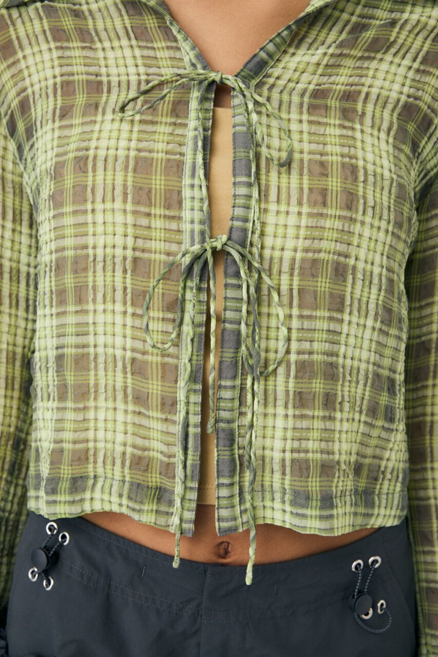 MOUSSY「FRONT TIED CHECK シャツ」|シャツ・ブラウス|