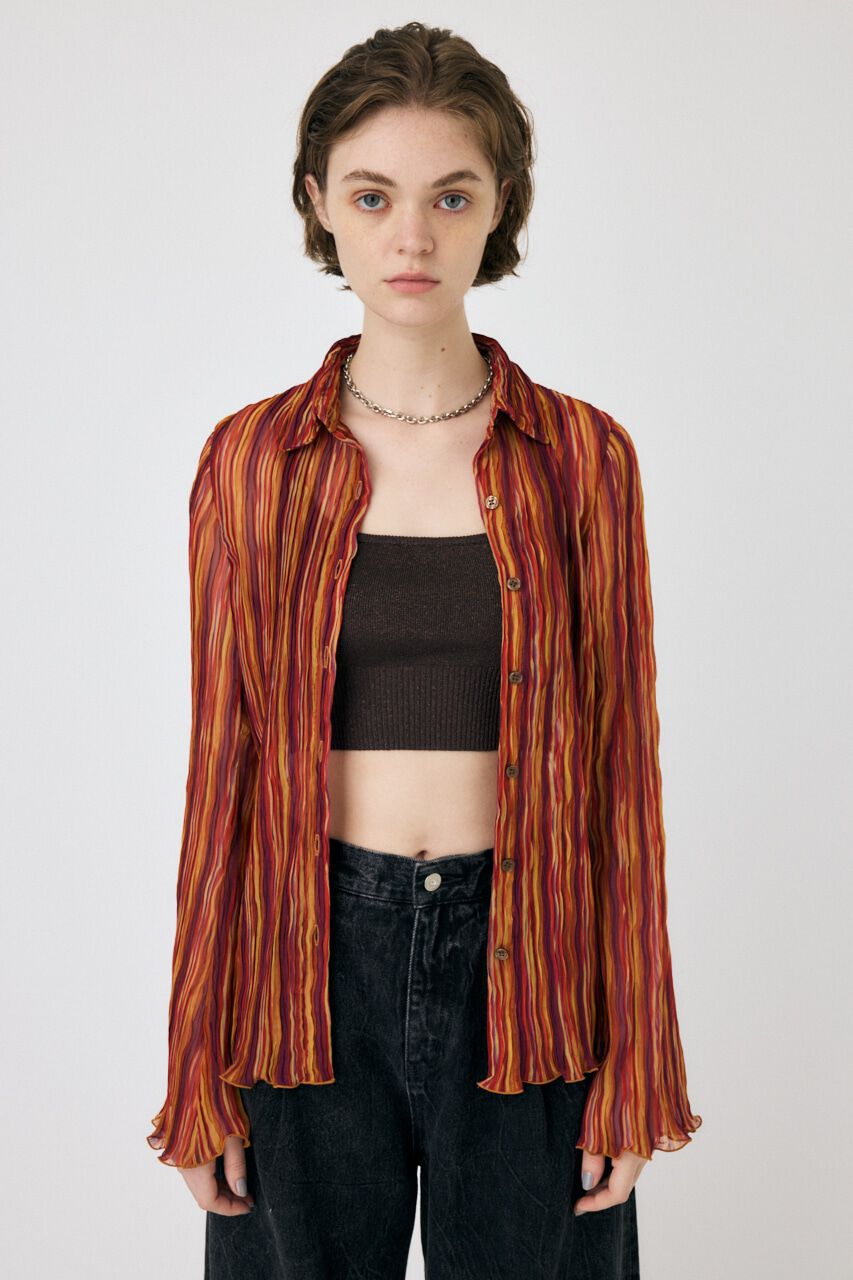 MOUSSY「SHEER PLEATS シャツ」|シャツ・ブラウス|