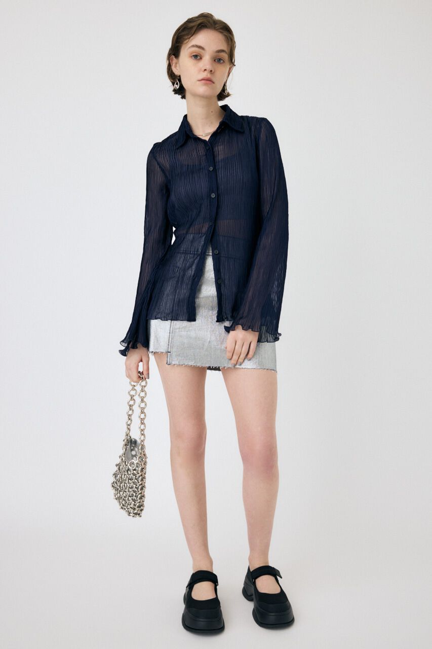 MOUSSY「SHEER PLEATS シャツ」|シャツ・ブラウス|