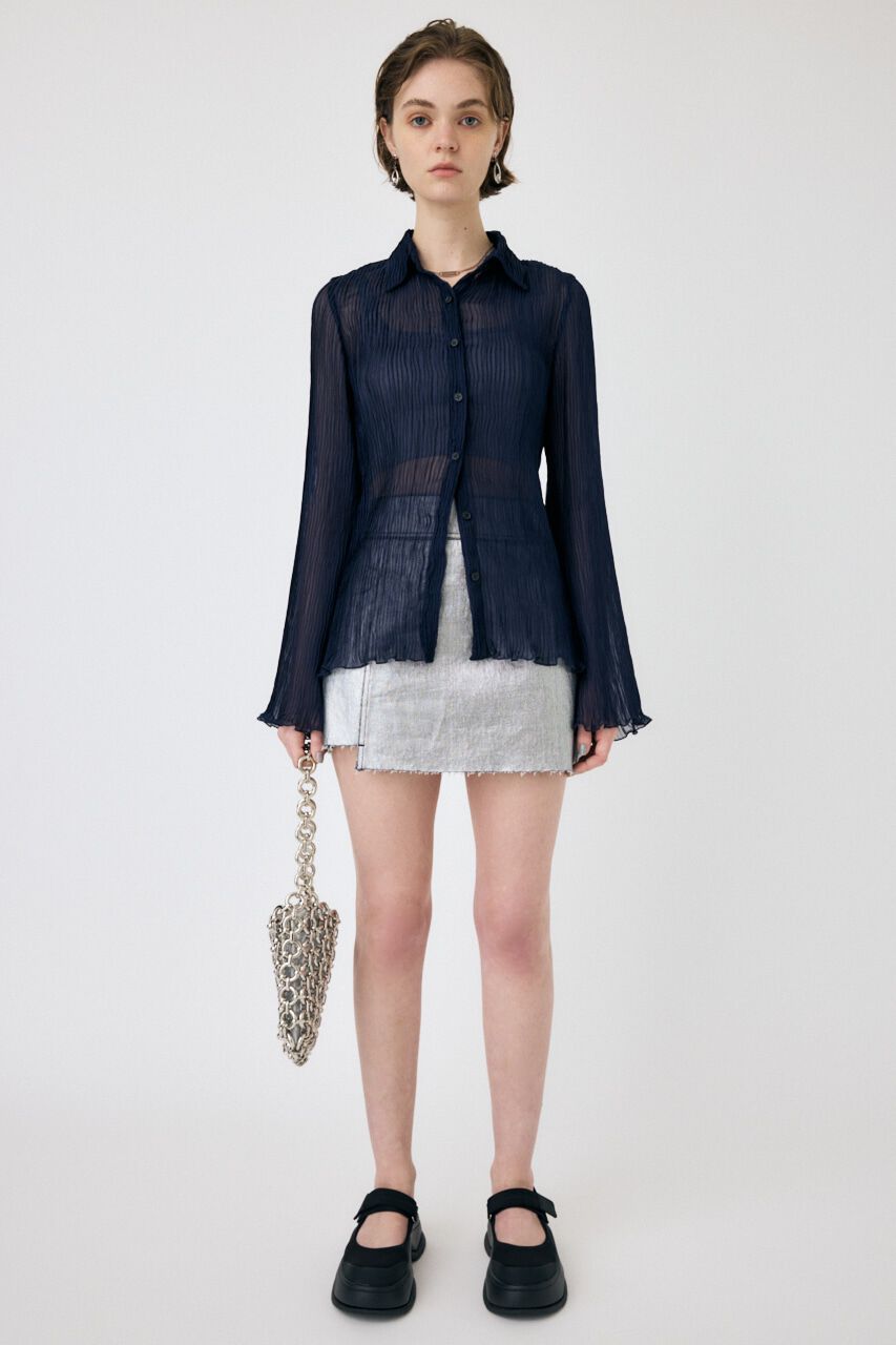 MOUSSY「SHEER PLEATS シャツ」|シャツ・ブラウス|