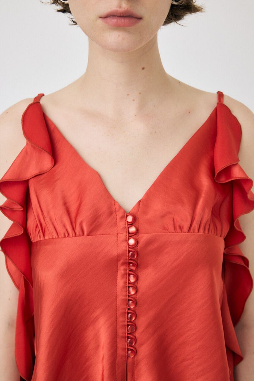 MOUSSY「FRILL STRAP SATIN キャミ」|キャミソール|