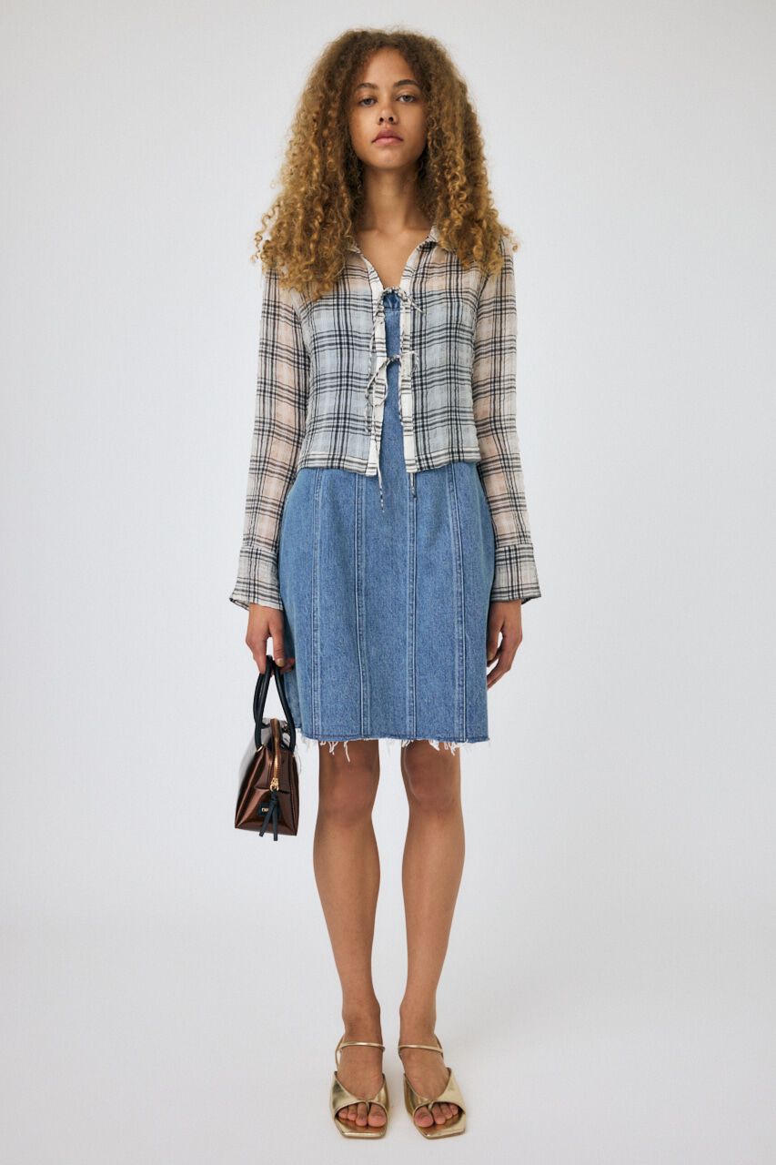 MOUSSY「DENIM BARETOP MINI ワンピース」|ワンピース|
