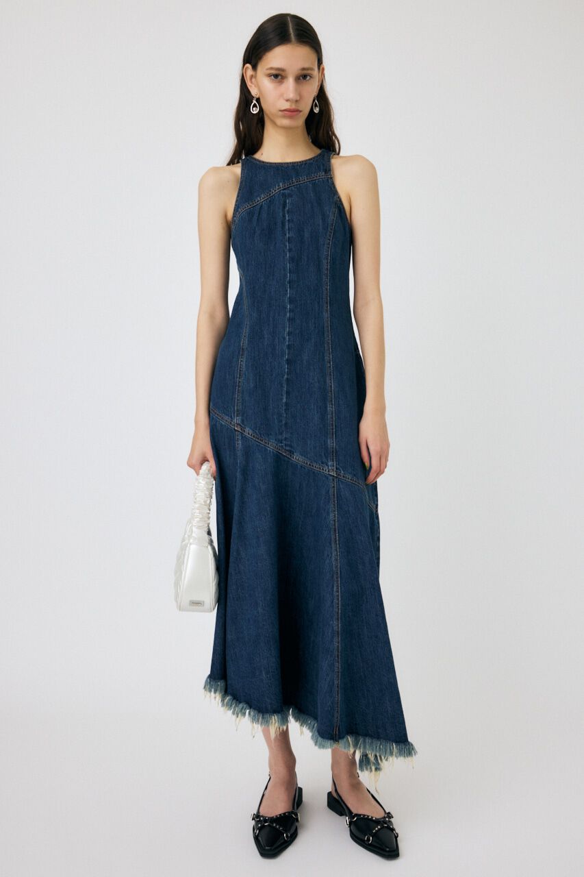 MOUSSY「AMERICAN SLEEVE WAVY ドレス」|ワンピース|BLU