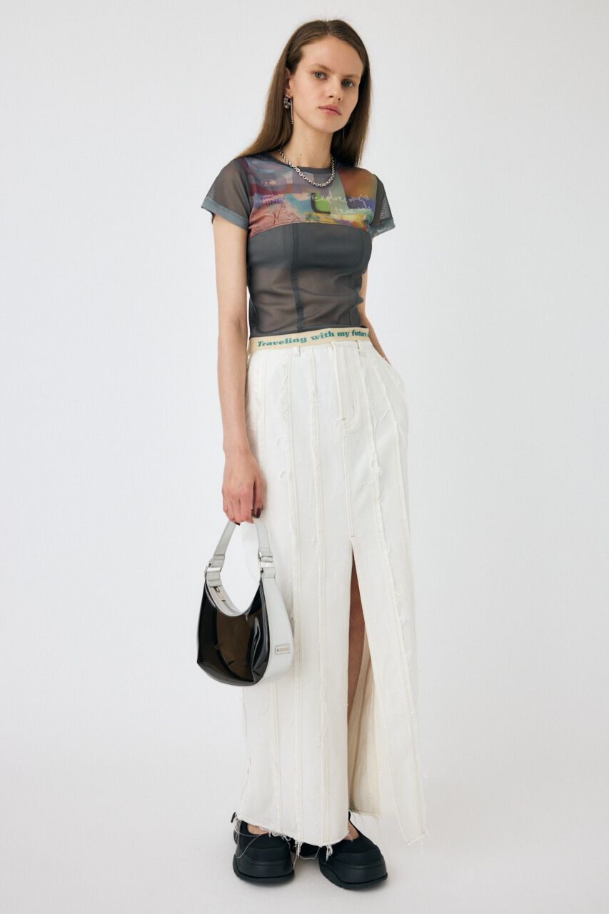 MOUSSY「FRONT SLIT FRINGE スカート」|スカート|