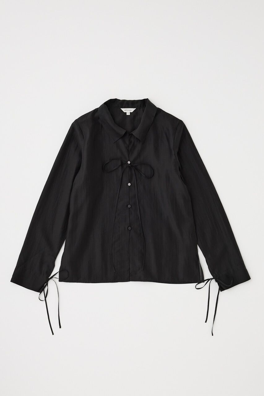 MOUSSY「RIBBON シアーシャツ」|シャツ・ブラウス|BLK