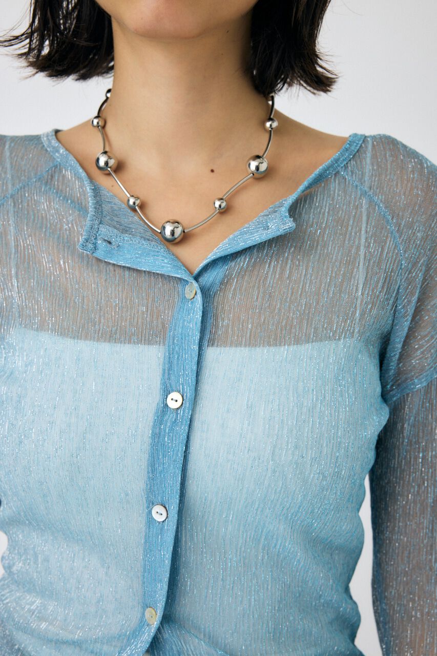 MOUSSY「GLITTER PLEATS カーディガン」|Tシャツ・カットソー|