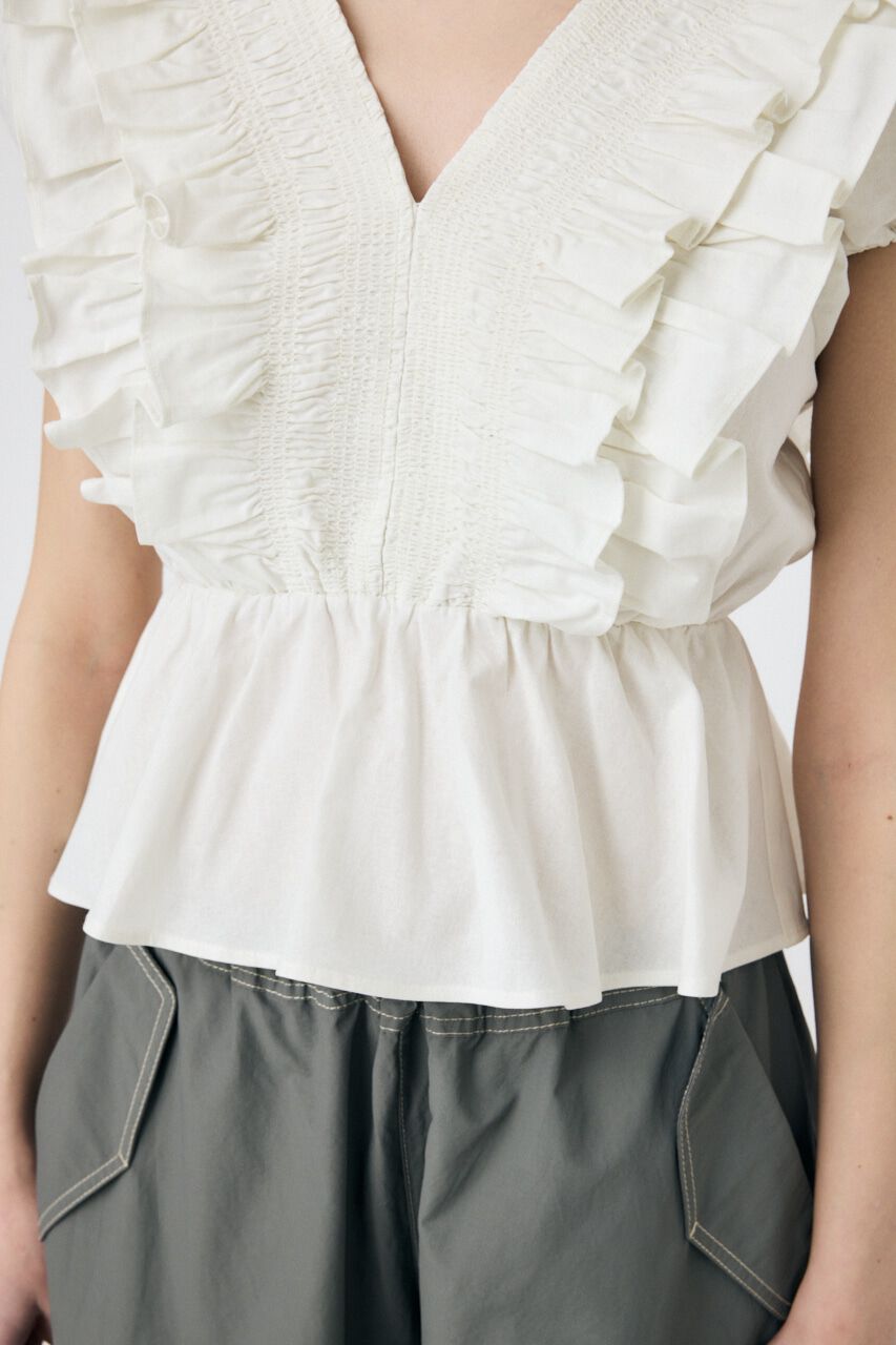 MOUSSY「SHOULDER フリルブラウス」|シャツ・ブラウス|