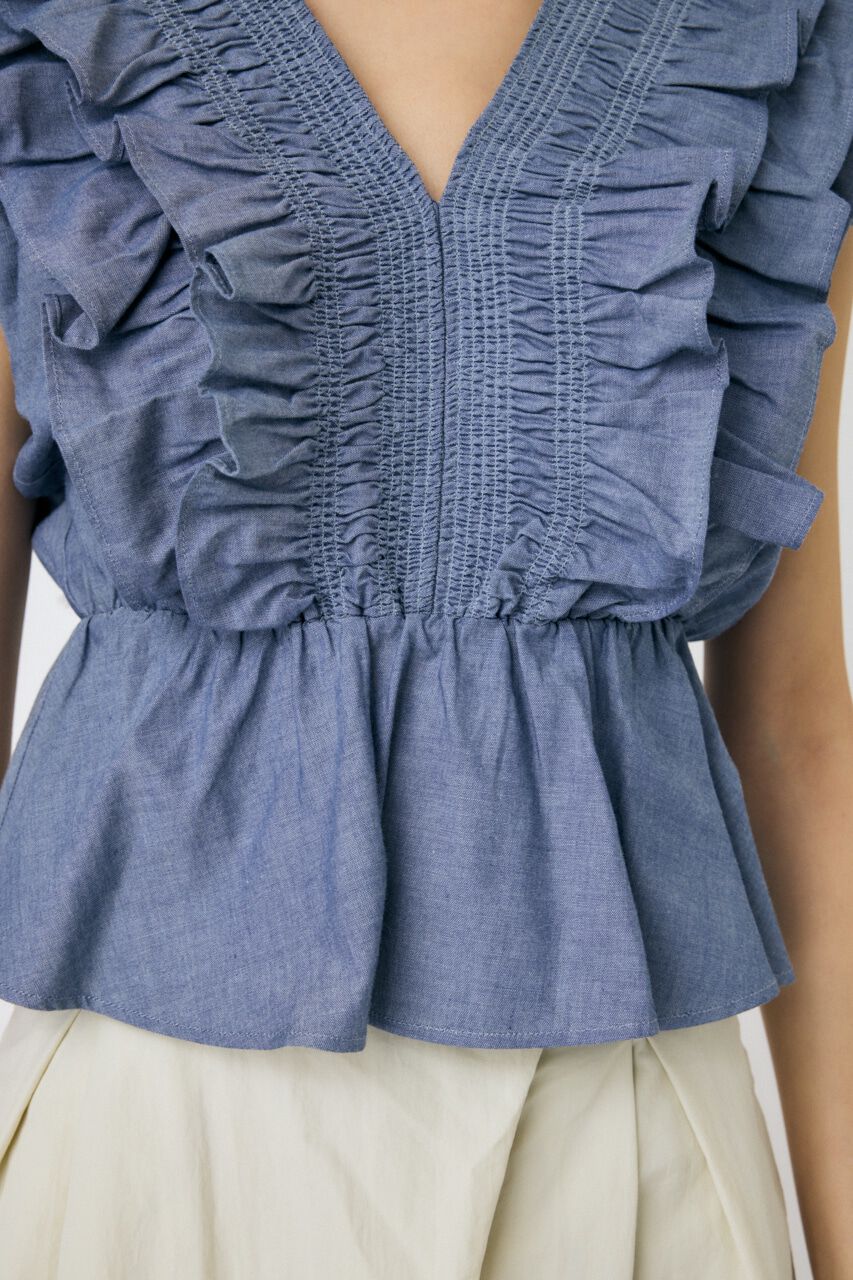 MOUSSY「SHOULDER フリルブラウス」|シャツ・ブラウス|