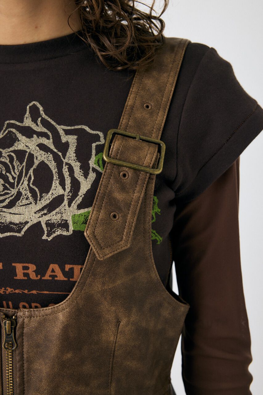 MOUSSY「FRONT ZIP ジャンパースカート」|ワンピース|