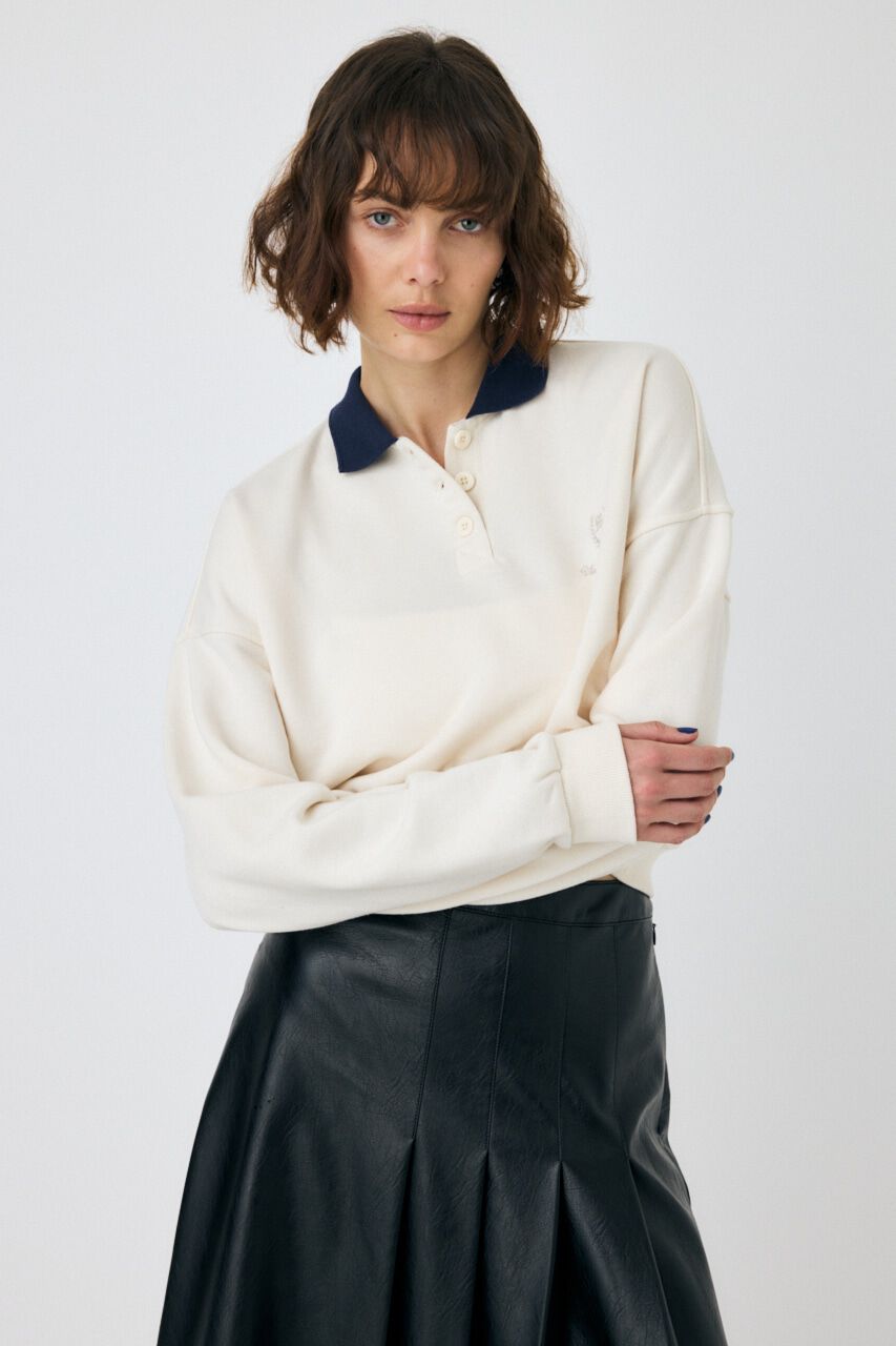 MOUSSY「EMBROIDERY ポロプルオーバー」|パーカー|