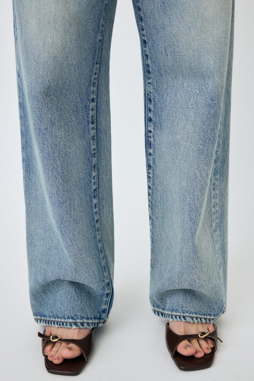 MOUSSY「HW DAMAGE LOOSE STRAIGHT」|デニム|