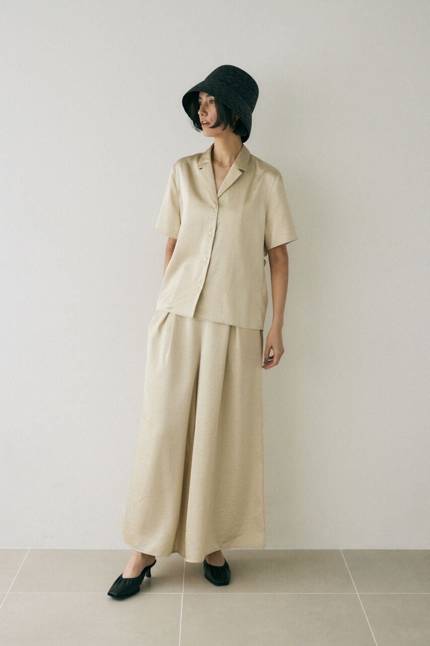 MOUSSY「リサイクルポリエステル使用　フレア分量たっぷりのサテンパンツ」|その他|