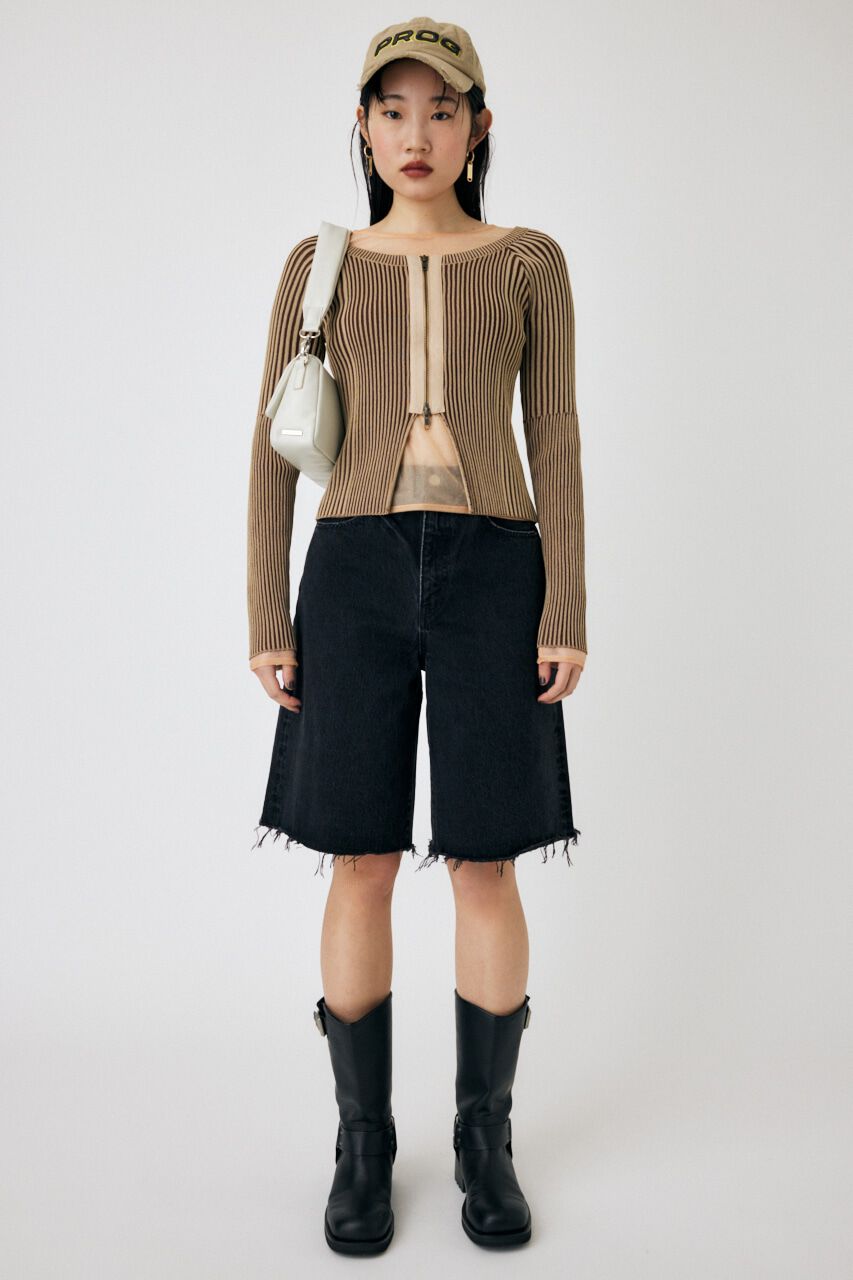 MOUSSY「WIDE DENIM SHORT パンツ」|デニム|