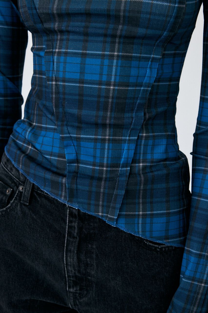 MOUSSY「TUCK CHECK トップス」|Tシャツ・カットソー|