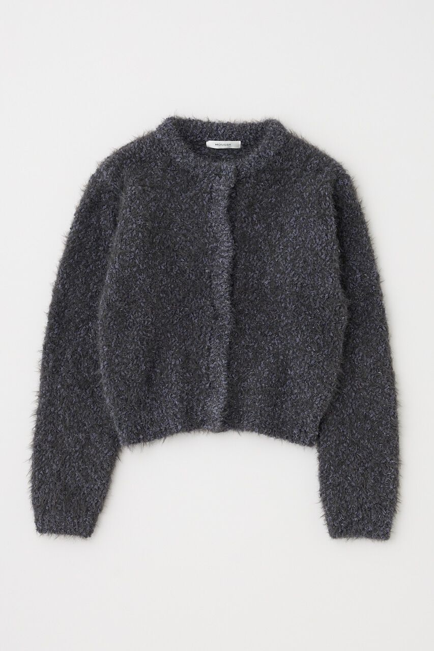 MOUSSY「GLITTER SHAGGY ニットカーディガン」|カーディガン|