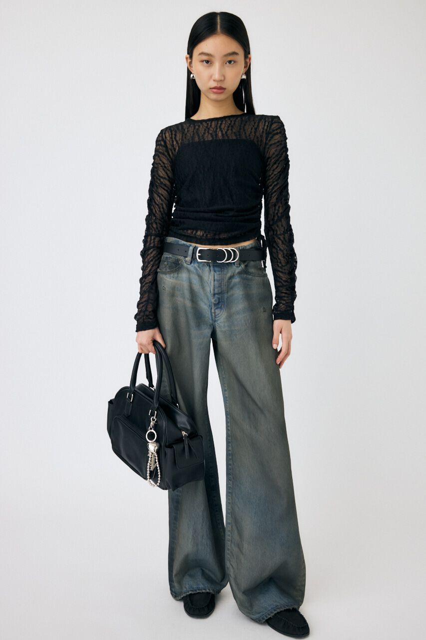 MOUSSY「SHIRRING レーストップス」|Tシャツ・カットソー|