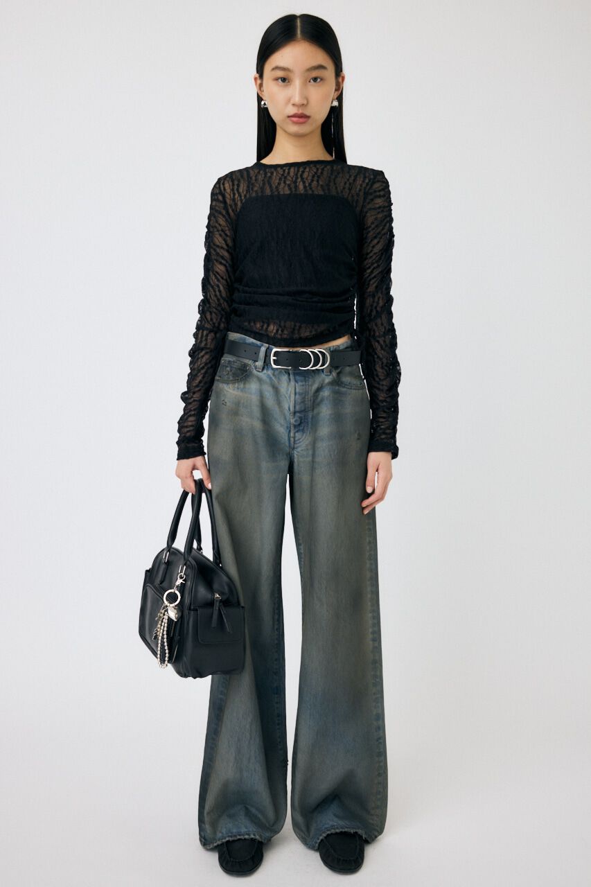 MOUSSY「SHIRRING レーストップス」|Tシャツ・カットソー|