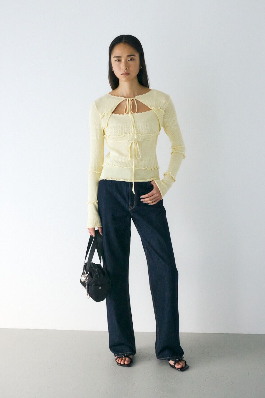 MOUSSY「BOW DESIGN ニットトップス」|ニット・セーター|