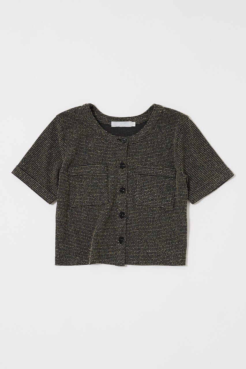MOUSSY「BOUCLE TWEED ハーフスリーブカーディガン」|その他|
